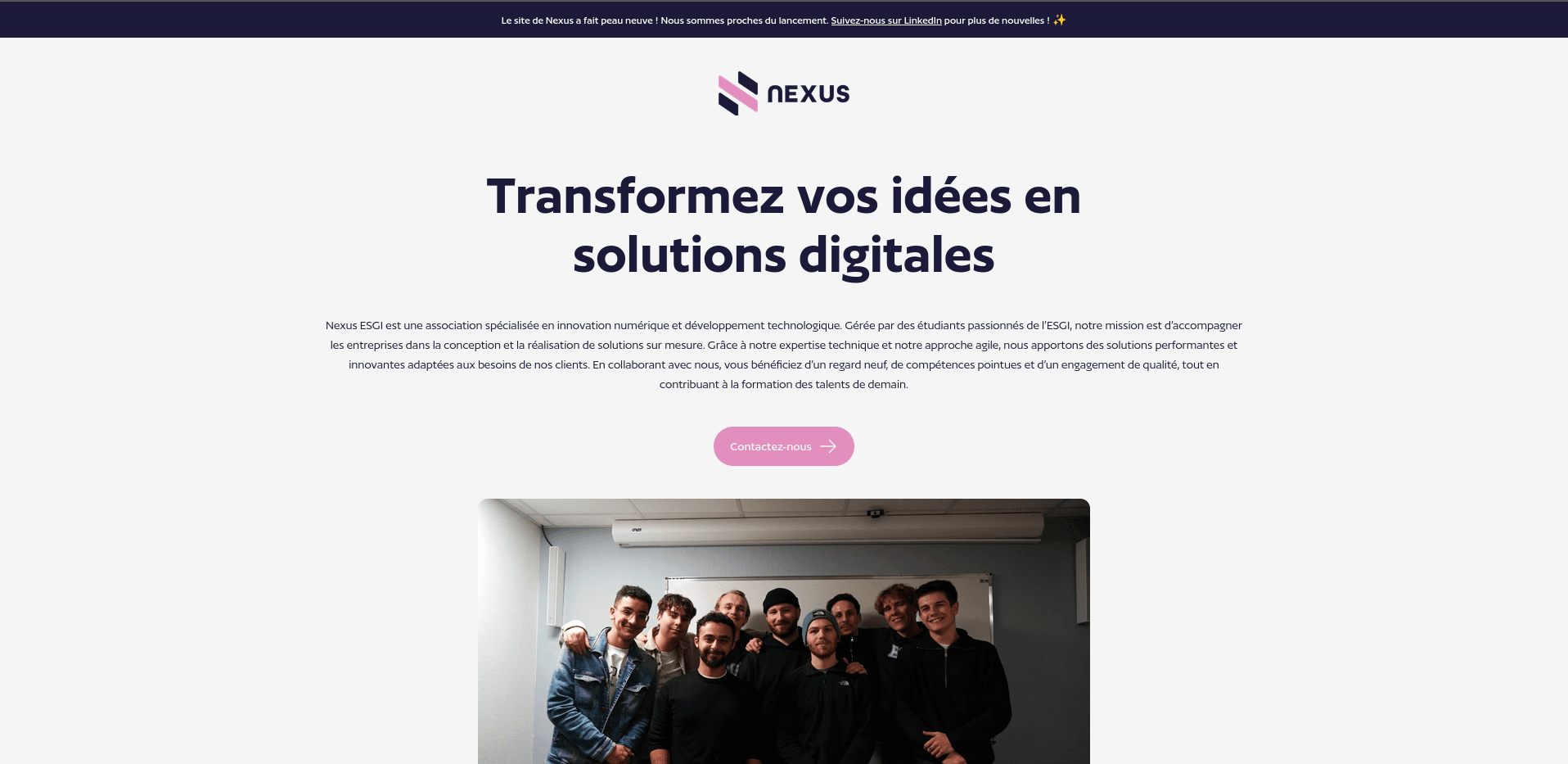 Illustration du site vitrine de NEXUS ESGI Junior Conseil