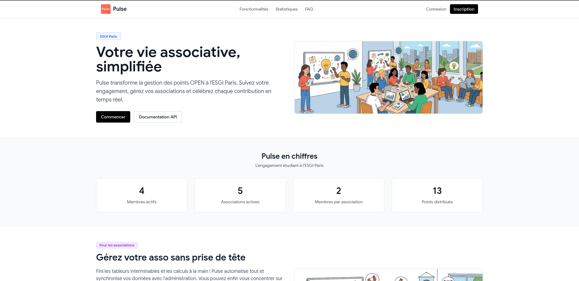 Illustration de la plateforme Pulse pour l’ESGI Paris